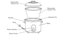 5L Electric Ceramic Slow Cooker Soup Cooker DDG-50N