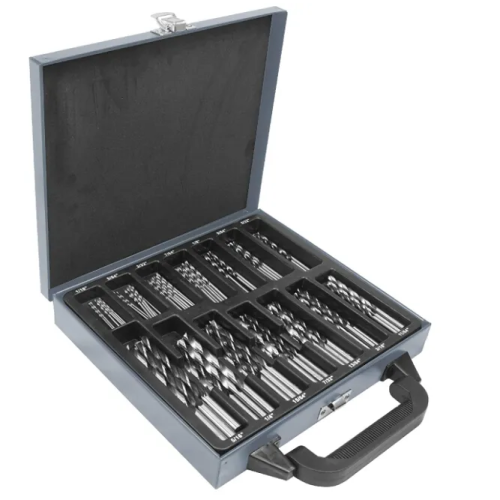 Brad Point and Twist Drill Bit 100 Piece Set termasuk bit untuk penggerudian kayu, logam, keluli tahan karat