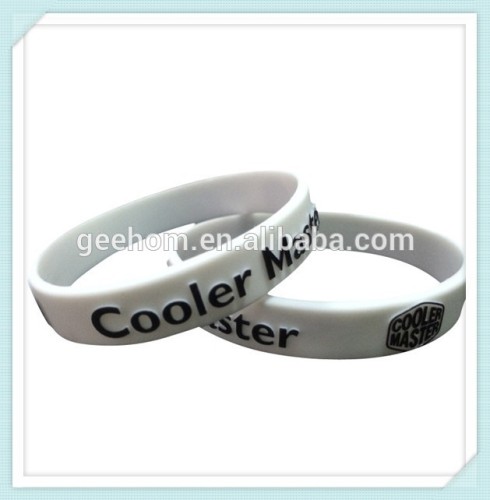 embossed logo printed custom diy silicone wristband