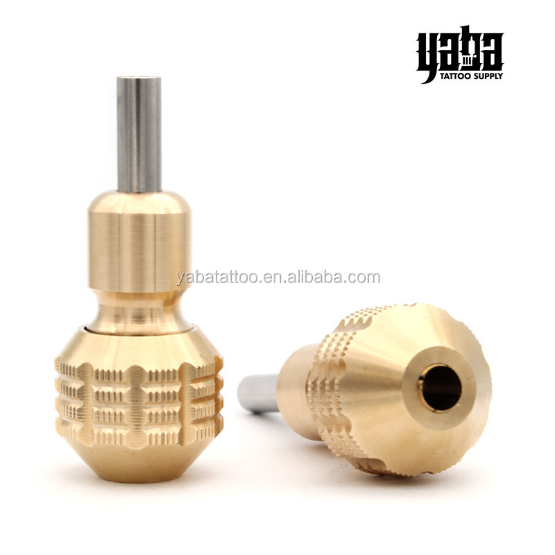 YaBa Round & Diamond Self-locking Copper Tattoo Machine Handle Tattoo Grip Tube