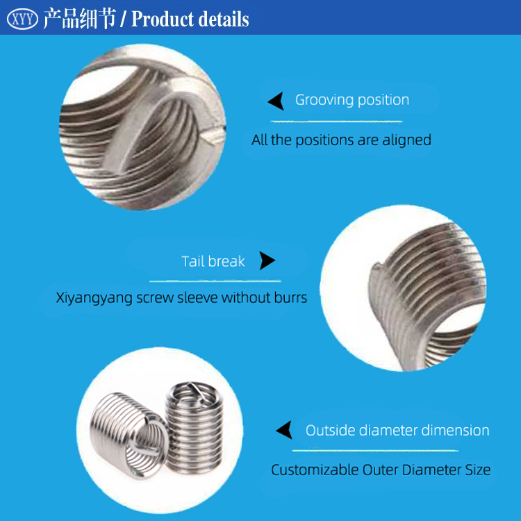 Stainless Steel Wire Thread Inserts Fastener with ISO Certificate M18 Type