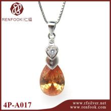 Renfook crystal jewelry type 925 silver pinch bail pendant