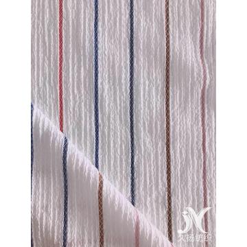 Tissu crêpe à rayures multicolores