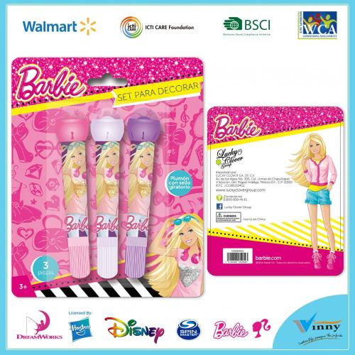 Barbie Roller Stamp Marker Set