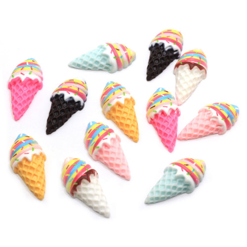 Hottest Resin Chocolate Sweet Cone Flatback Resin Craft Beads Cabochon Charm Candy Summer Simulation Food Scrapbook Κάνοντας μέρος