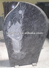 Bahama Blue Granite Tombstone, German style