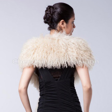 Custom Black Mongolian Lamb Fur Scarf Shawl