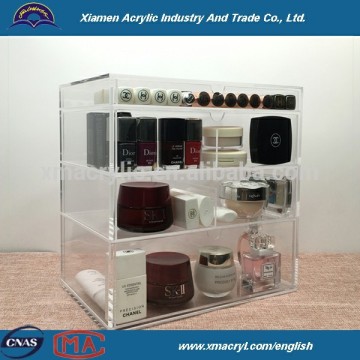 Acrylic transparent makeup organizer storage boxes