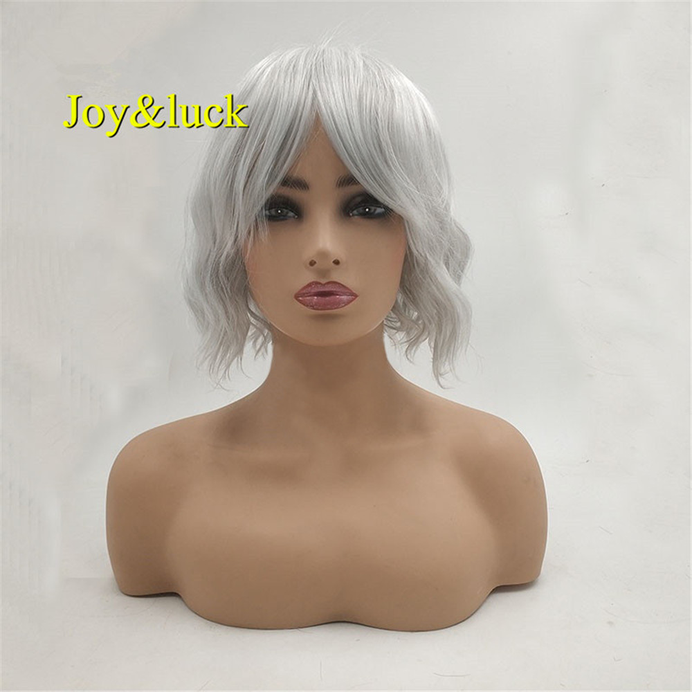 Wholesale Prices Shoulder Length for Women Red Ombre Golden Blonde Cosplay Wigs With Bangs Natural Water Wave Synthetic Hair Wig