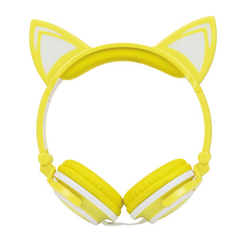 Macoron LED 만화 헤드폰 고양이 귀 헤드폰