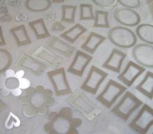 brushed aluminum earring and pendant