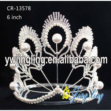 Pearl Silver Peacock Princess desfile King Crown