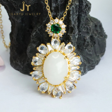 Exquisite Luxury Jewelry Collection: Zircon, Stainless Steel, Real Stone, Hetian Jade Pendants