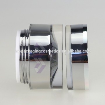 Package Jar Luxury Shiny Silver Cylinder 100ML Jar