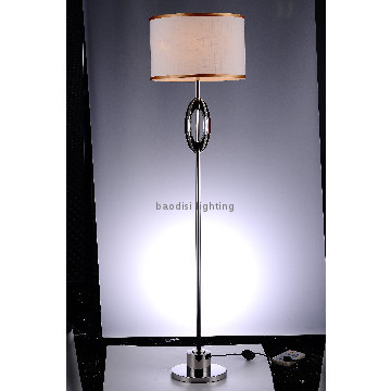 Iron Modern Floor Lamp, Stainless Steel & Fabric lamp shade,