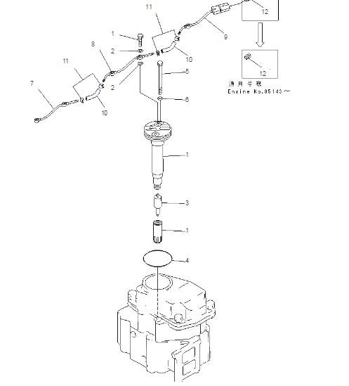 KOMATSU 6D125 Engine NOZZLE HOLDER ASS&#39;Y 6151-12-3100