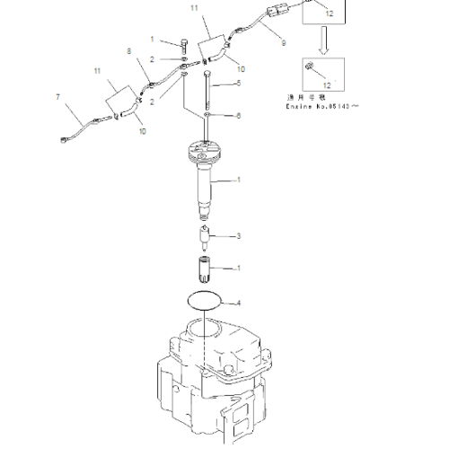 KOMATSU 6D125 MOTOR NOZUL TUTUCU ASS&#39;Y 6151-12-3100