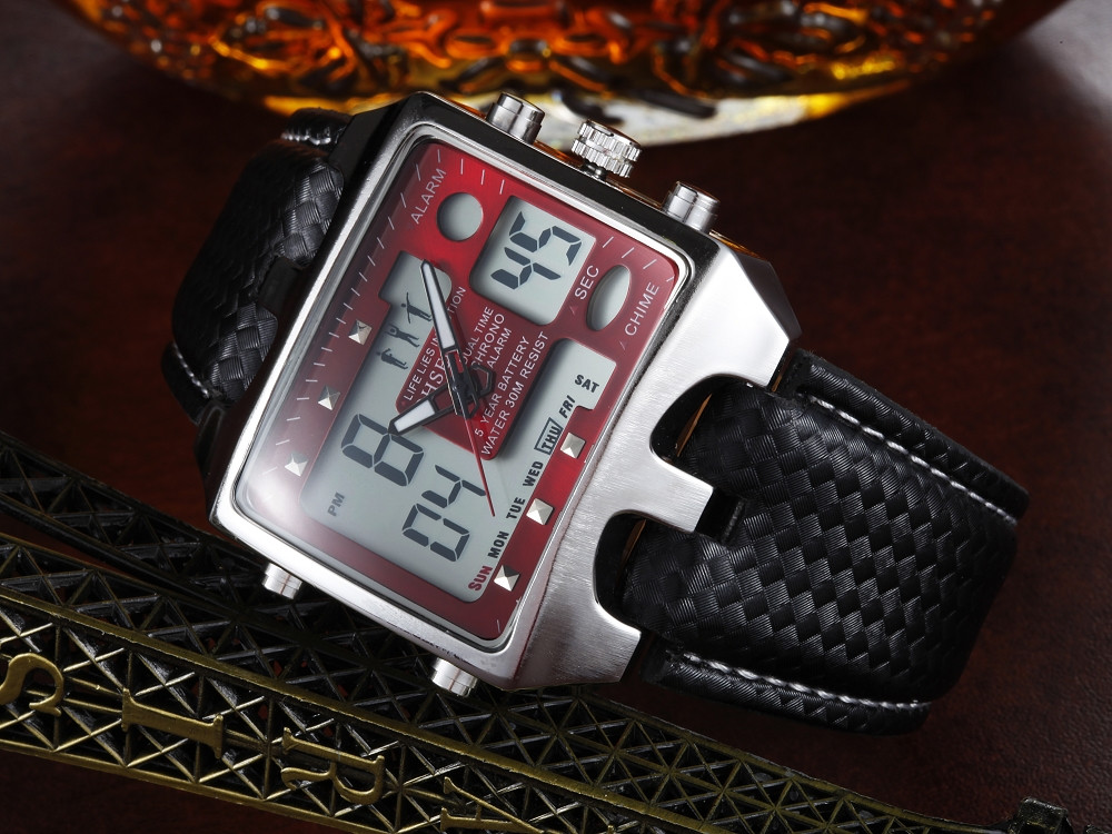 OHSEN 0930 Men Digital Quartz Wristwatch Fashion Sports Men Analog 30M Waterproof Military Clock Male Watches