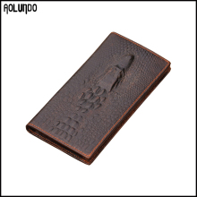 Fashion genuine crocodile neck wallet men
