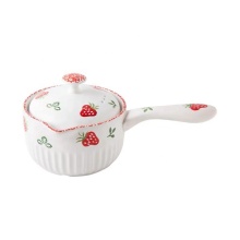 Ceramic Round Dish Casserole Clay Pot Earthen Bakeware With Lid