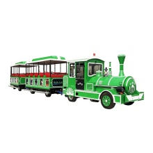 Trackless Train Sightseeing Tour for Amusement Parks - Customized Green Rides for Sale