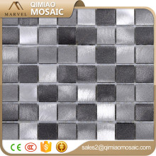 20x20mm Silver Grey And Black Brushed Aluminium Tiles Decoration Strip Metal Mosaics
