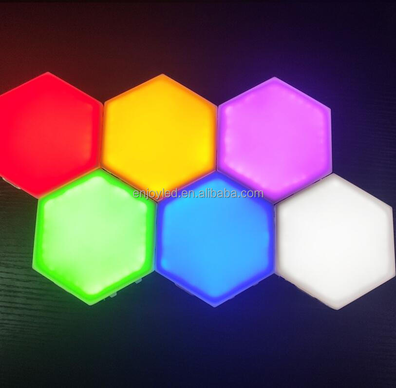 Rebow drop shipping stock wall mounted magnetic honeycomb quantum white touch DIY led night hexagonal lights