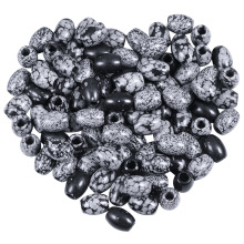 Popular Natural Polished Snowflake Stone Healing Crystal Oval Beads