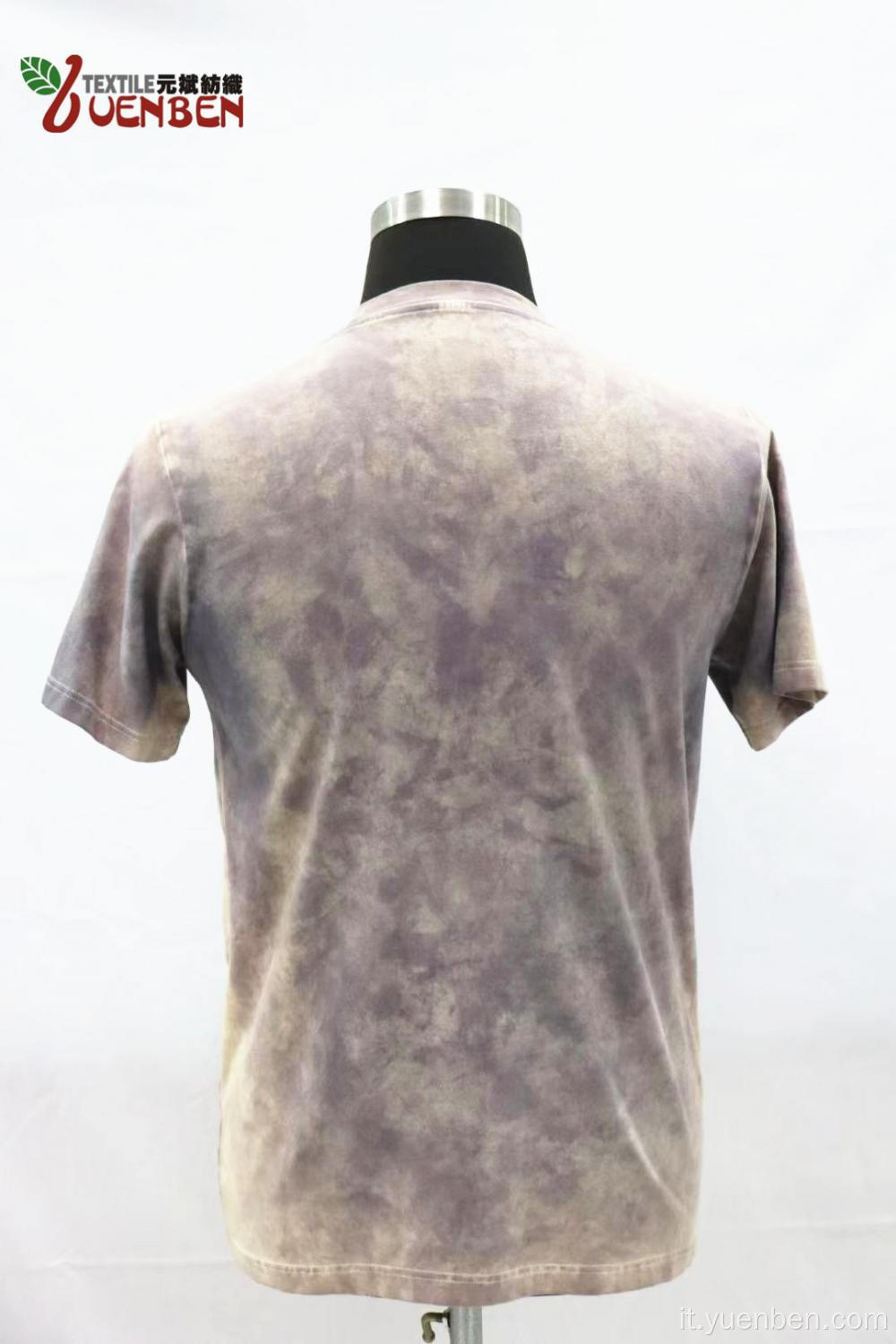 Girocollo in jersey lavaggio sporco con camicia stampata