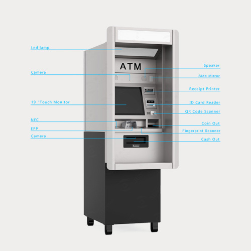 Kudzera pa Wall Cash diappenser a ATM yokhala ndi chikhomo