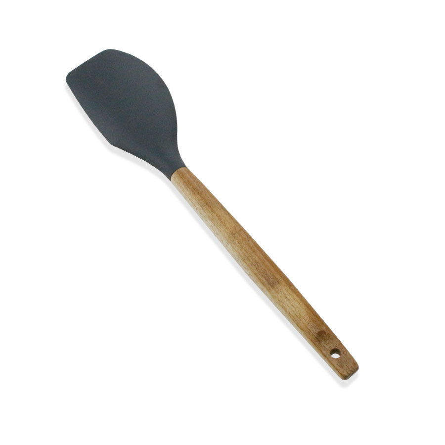 raclette de spatule en silicone de cuisine avec manche en bois