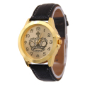 Rhinestone Crown Leather Quartz Watch