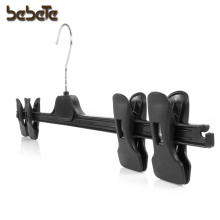 Black Plastic Waistband Clothes Hangers with Four Clips for Outsize Garments, Trousers, Skirts etc. 48cm