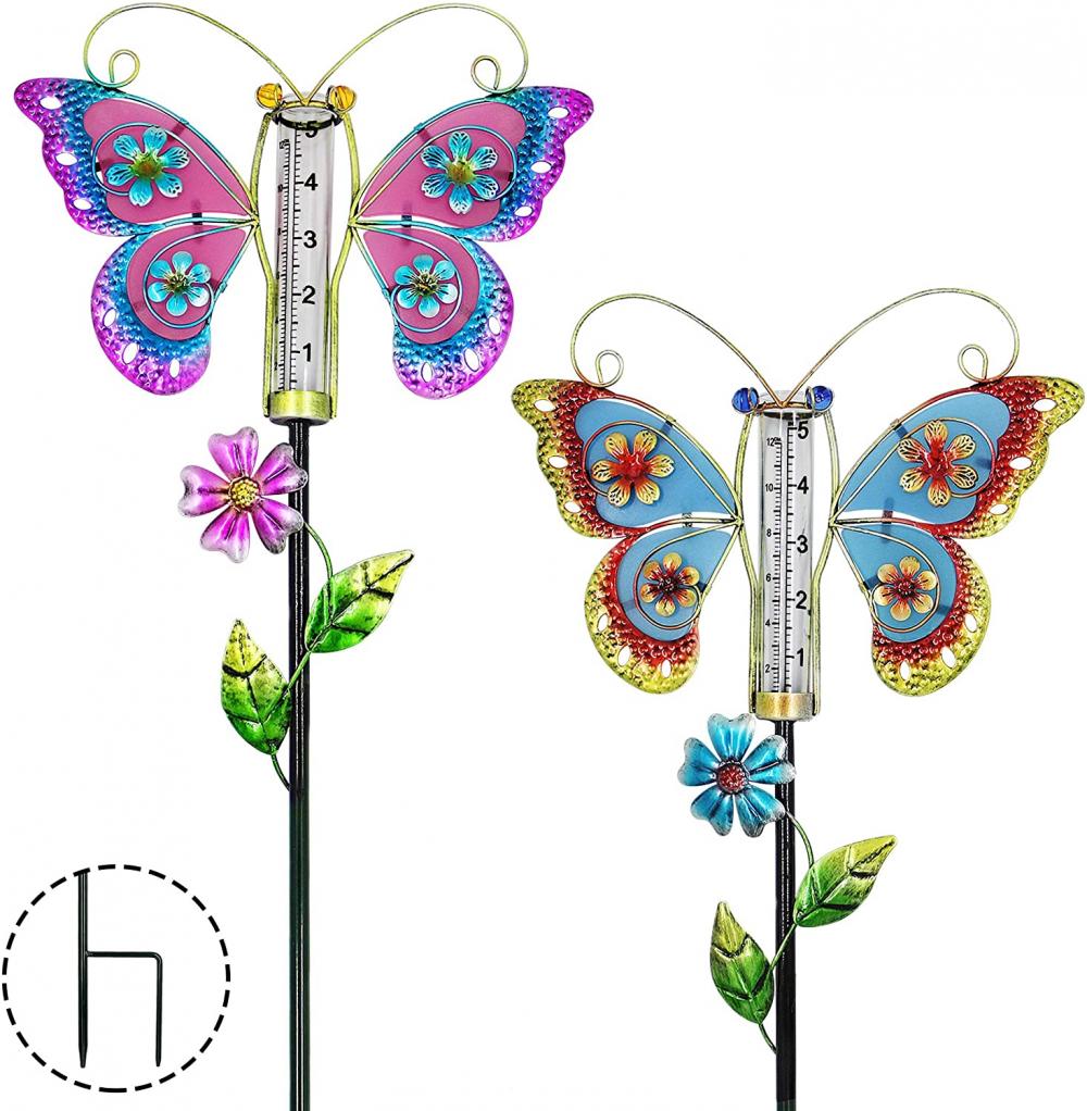 Miernik deszczowy motyl stawki ogrodowe dekoracje