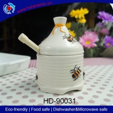 2016 Newest&high quality ceramic honey jar,ceramic storage jar,honey canister with dipper