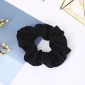 Scrunchies de cabelo preto sólido