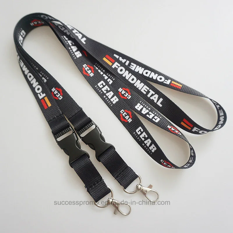 Double-Layer Woven Lanyards with Jacquard Logo