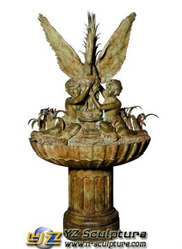 Antique Western Bronze Fountain Sculpture