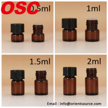 1/4 dram 1 Dram Glass Vials,3 ML Glass Vial with Orifice Reducer & Black Caps