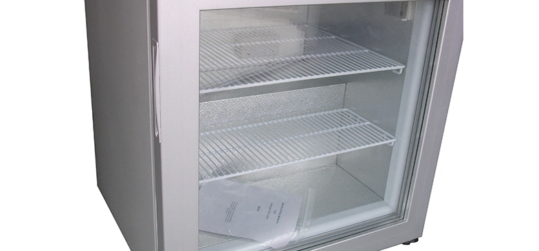 Small Upright Glass Door Ice Cream Display Showcase Freezer