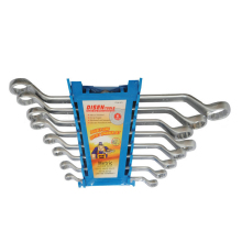 6pcs Metric Double Offset Ring Spanner Wrench Set with Plastic Clip