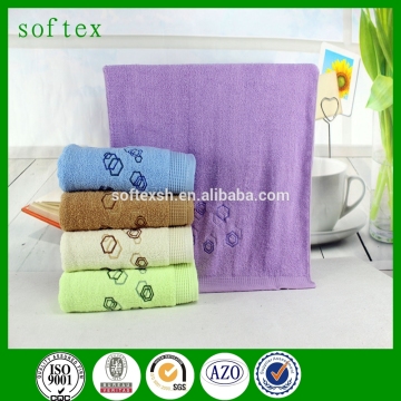 Terry towel with dobby border,solid colour dobby border towels