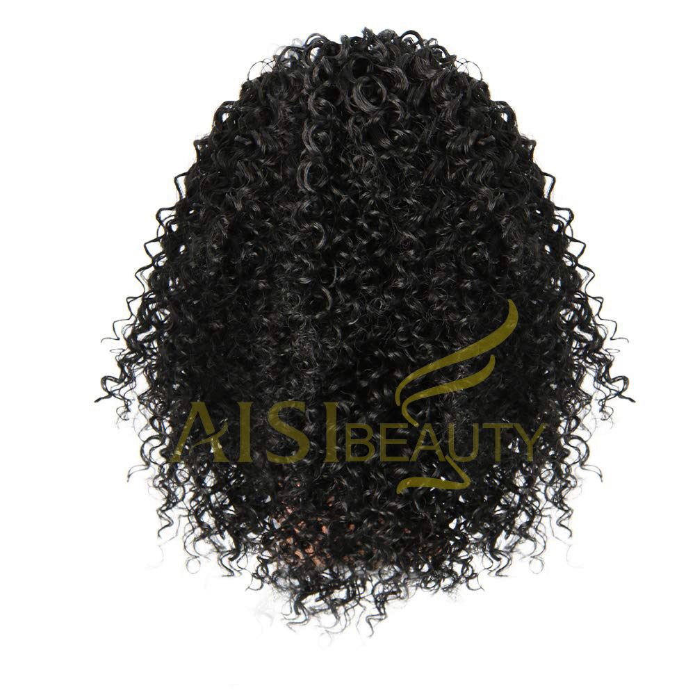Aisi Beauty Wholesale Popular Natural Black Afro Fluffy Puff Hairpiece Extension Messy Donut Curly Afro Kinky Afro Hair Bun