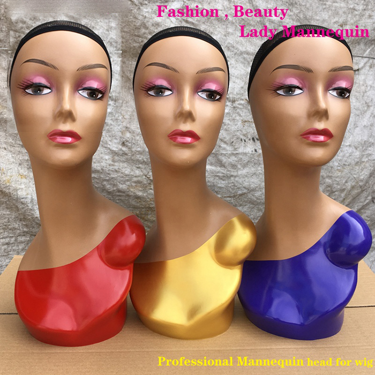 Cheap mannequin heads white glossy custom with removable eyelids beautiful realistic wig display mannequin head with make up