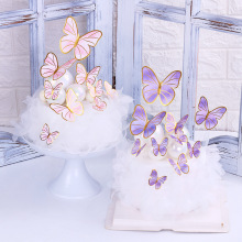 Pink Purple Fairy Butterfly Cake Decorations for Birthday Cakes