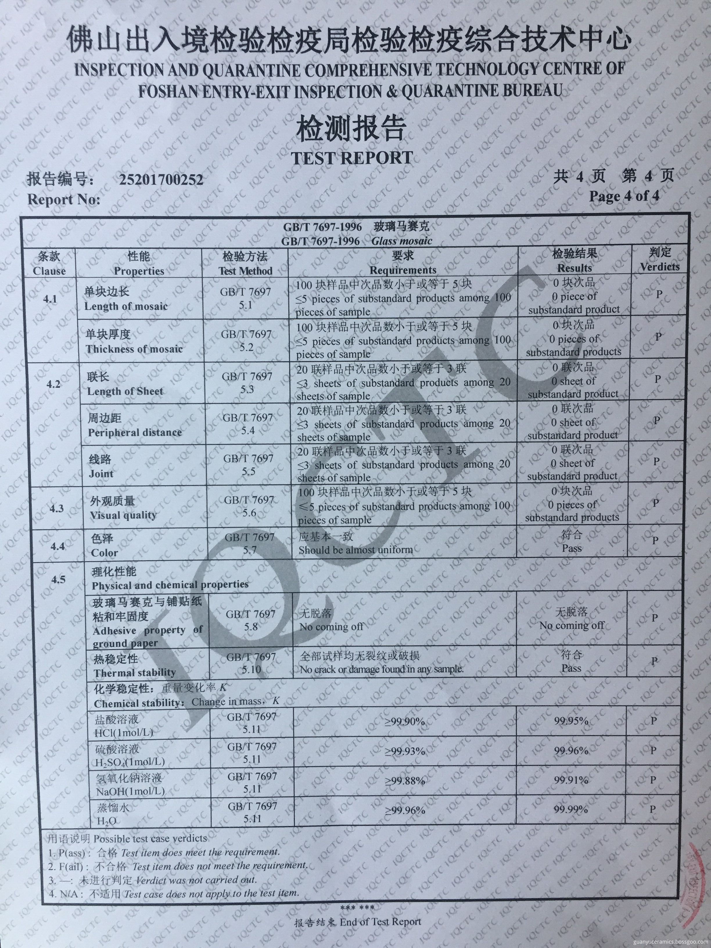 Guanyu Mosaic Test Report P4