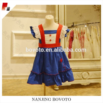 Party dress fireworks embroideried stocked dress red&navy