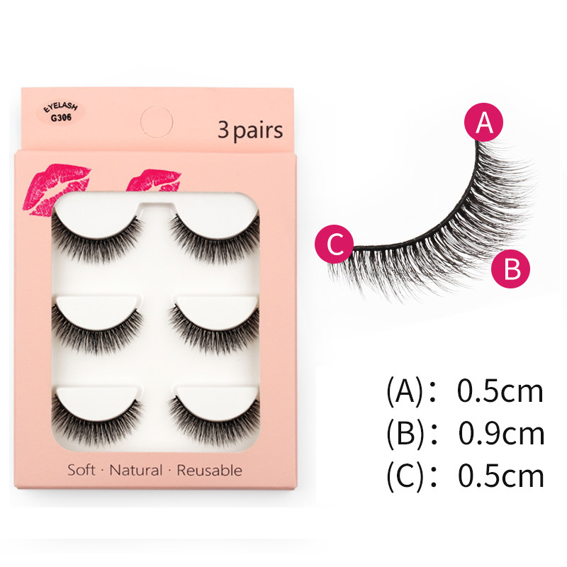 New waterproof mink false eyelashes Thick eyelashes high quality 3d mink false eyelashes 3 pairs wholesale