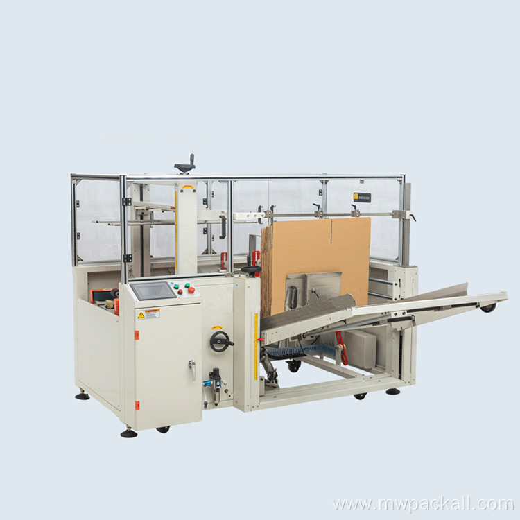 Vertical Small Robotic Case Carton Box Opening Erector With Bottom Taper
