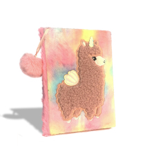 Kawaii Alpaca Plush Pendant Notebook - A5 Student Plush Fashion Notebook for Kids